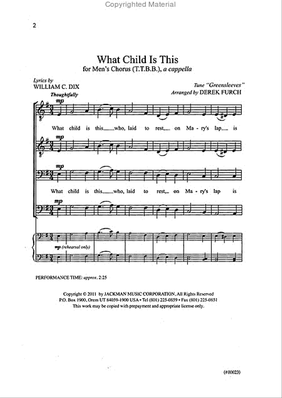 What Child Is This - TTBB a cappella TTBB scores gallery preview page 2