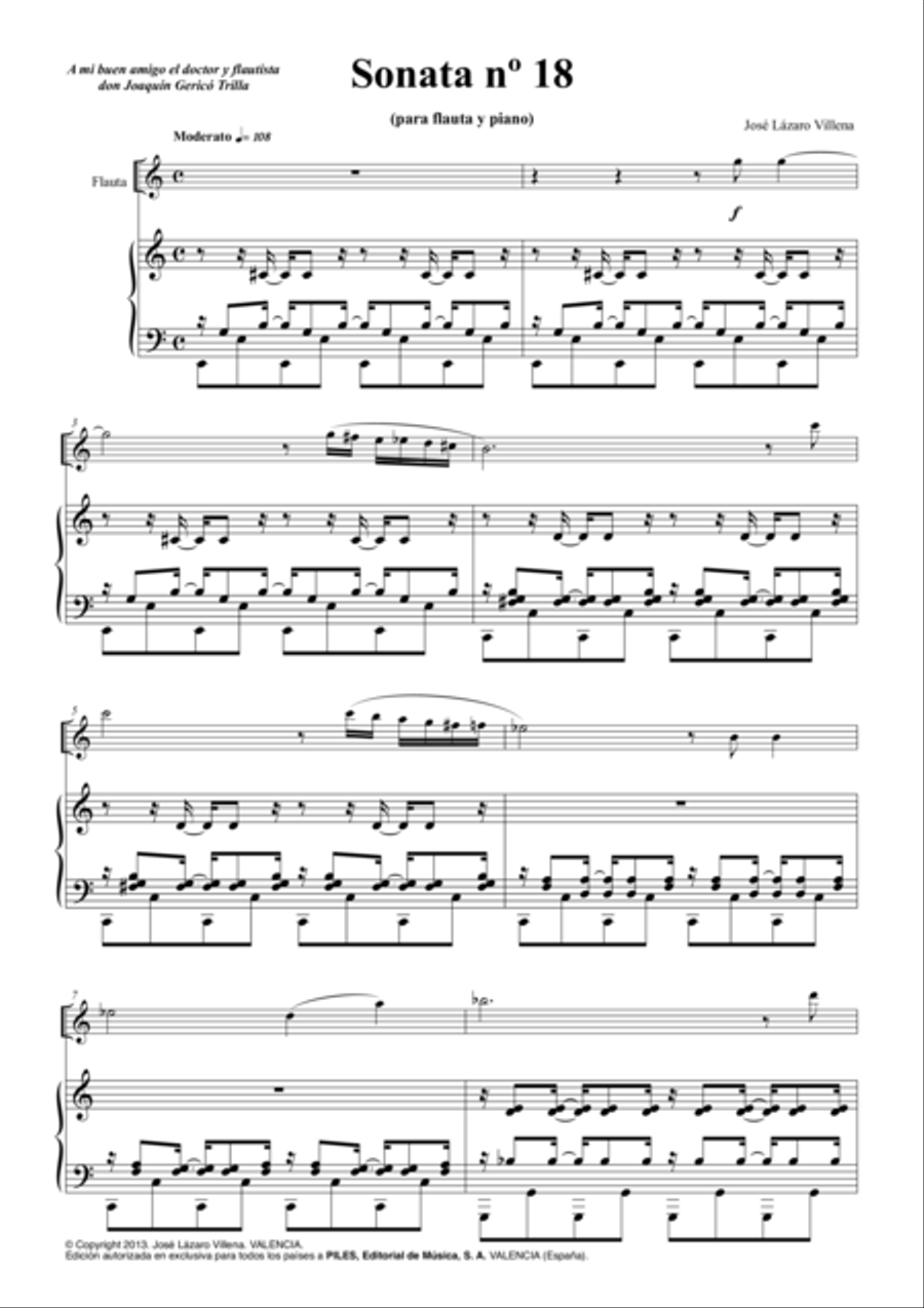 Sonata No. 18 (Flauta y Piano) Flute Solo scores gallery preview page 2