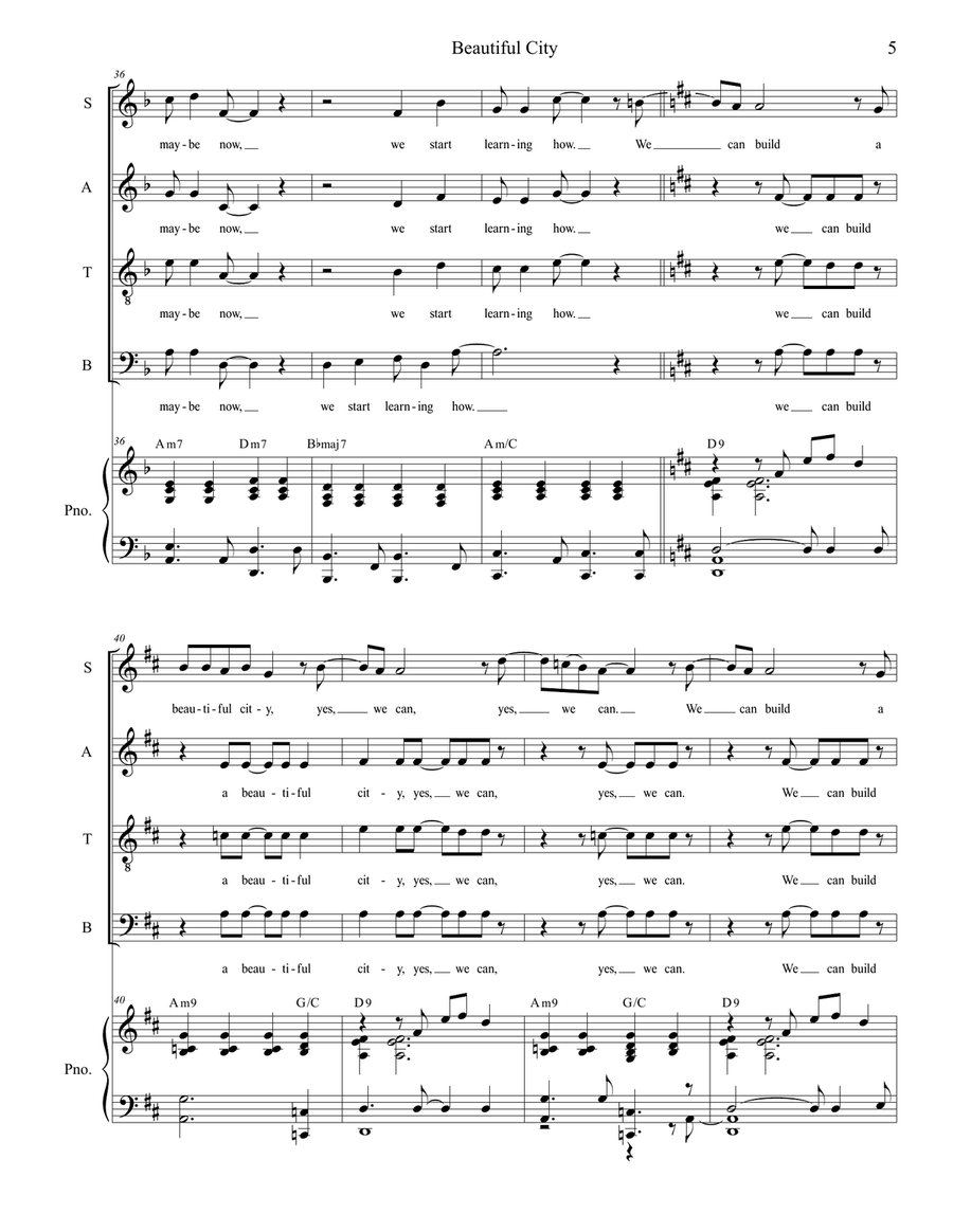 Beautiful City Beautiful City 4-Part scores gallery preview page 5