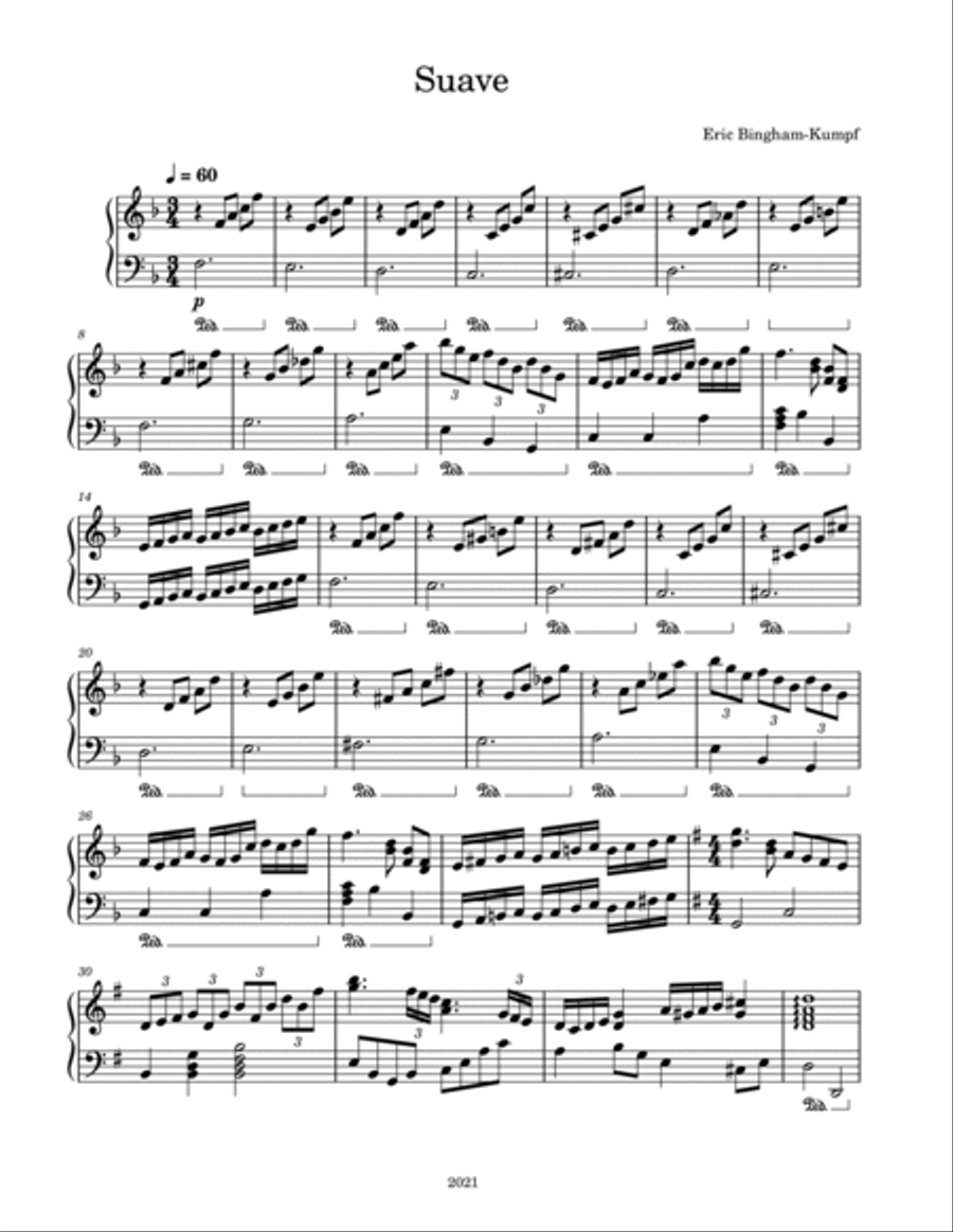 Suave Piano Solo scores gallery preview page 1
