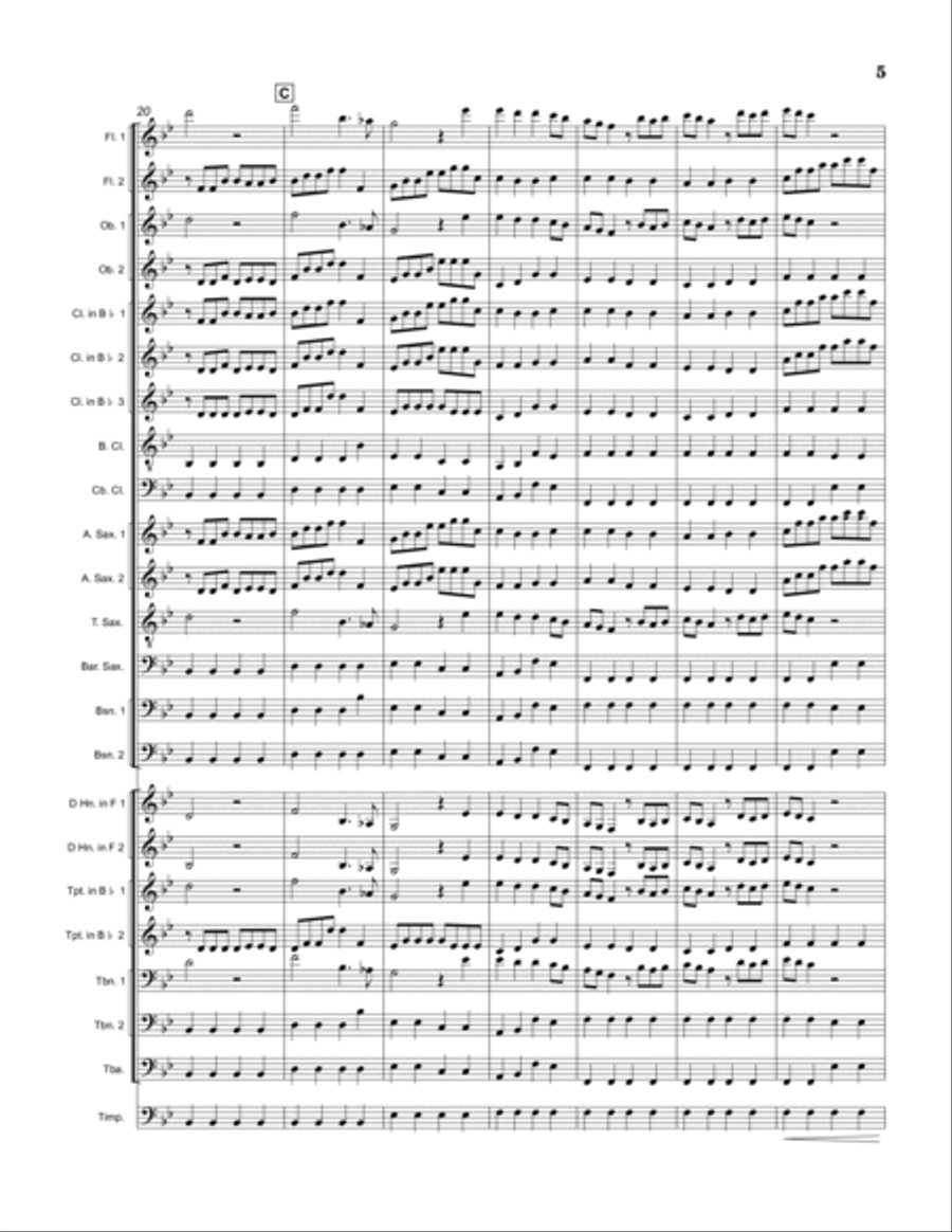 Where'er You Walk (Song of Jupiter) Concert Band scores gallery preview page 5