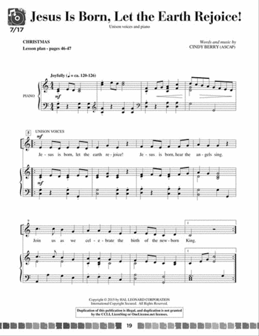 Sing and Celebrate 4! Sacred Songs for Young Voices Unison Choir scores gallery preview page 4