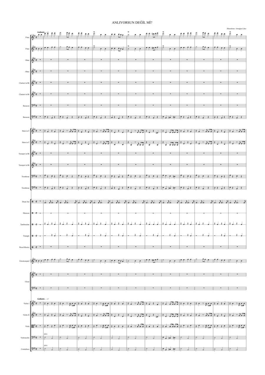 Anliyorsun Degil Mi? Full Orchestra scores gallery preview page 1