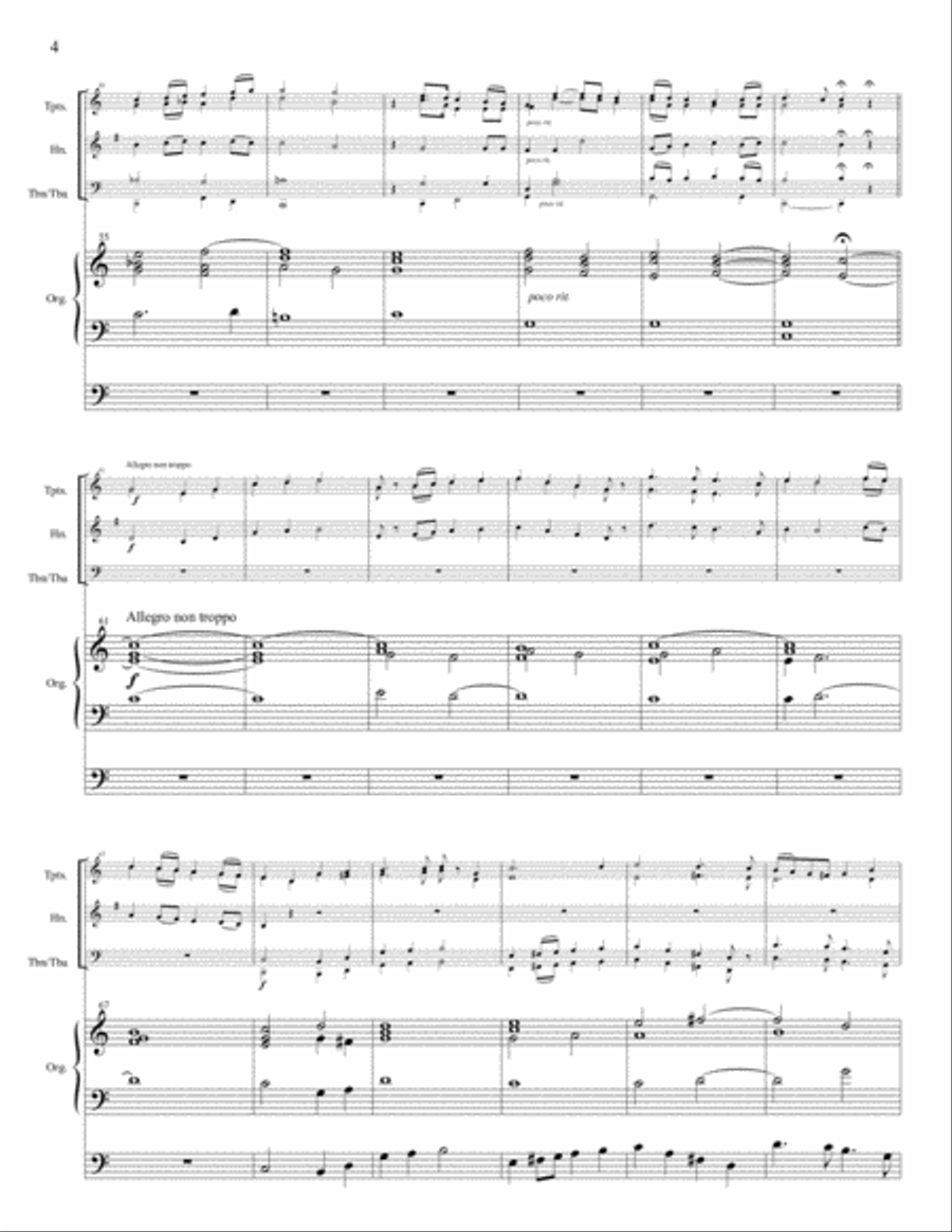 Hosanna! (for Brass Quintet and Organ) Brass Ensemble scores gallery preview page 5