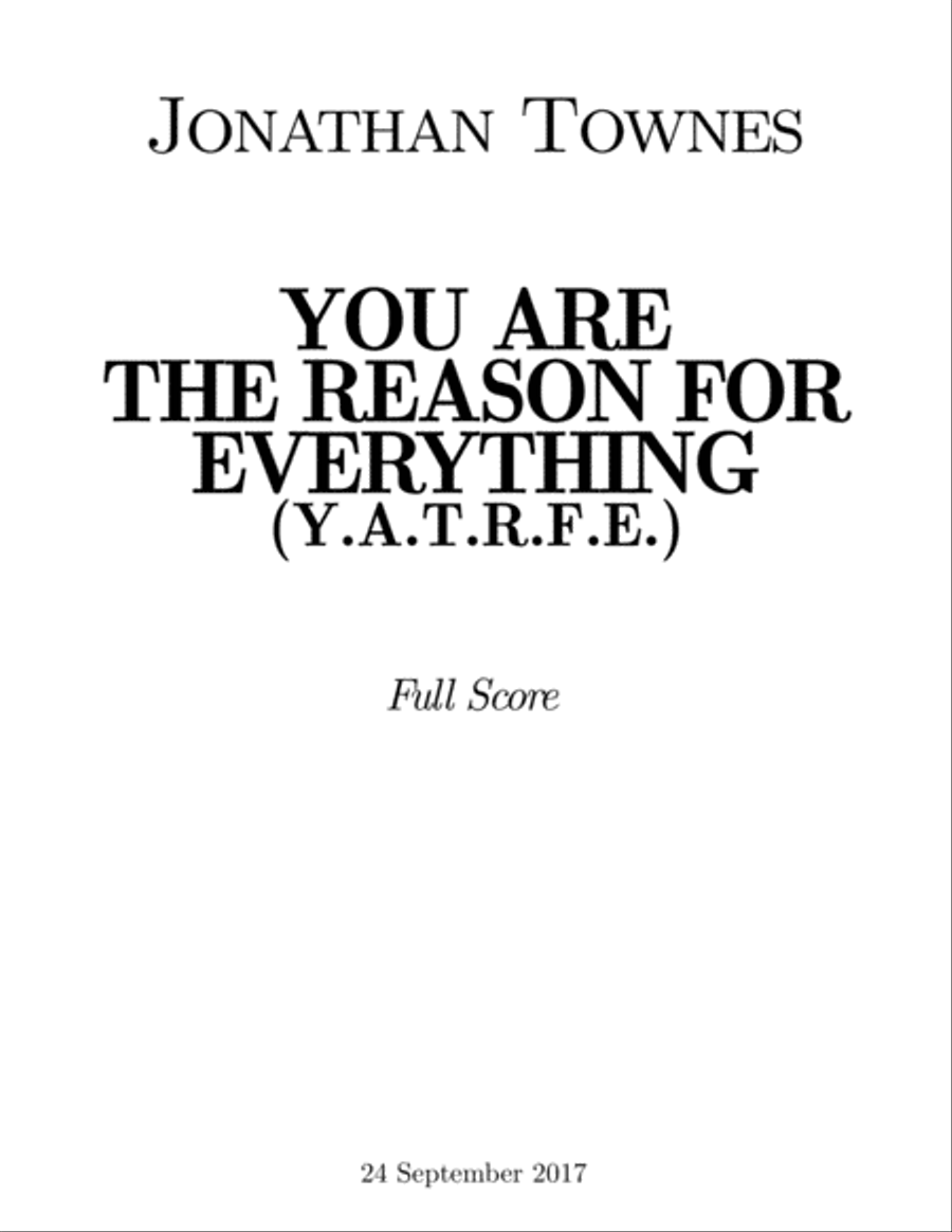 You Are the Reason for Everything - Full Score Percussion Ensemble scores gallery preview page 1