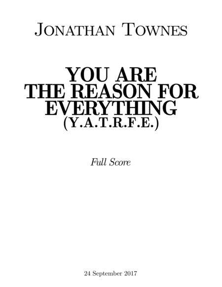 You Are the Reason for Everything - Full Score
