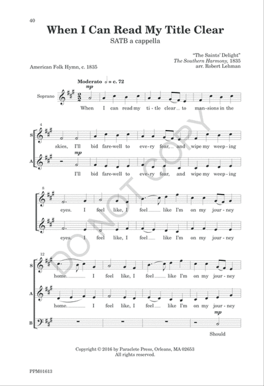 Nine American Folk Hymns 4-Part scores gallery preview page 43