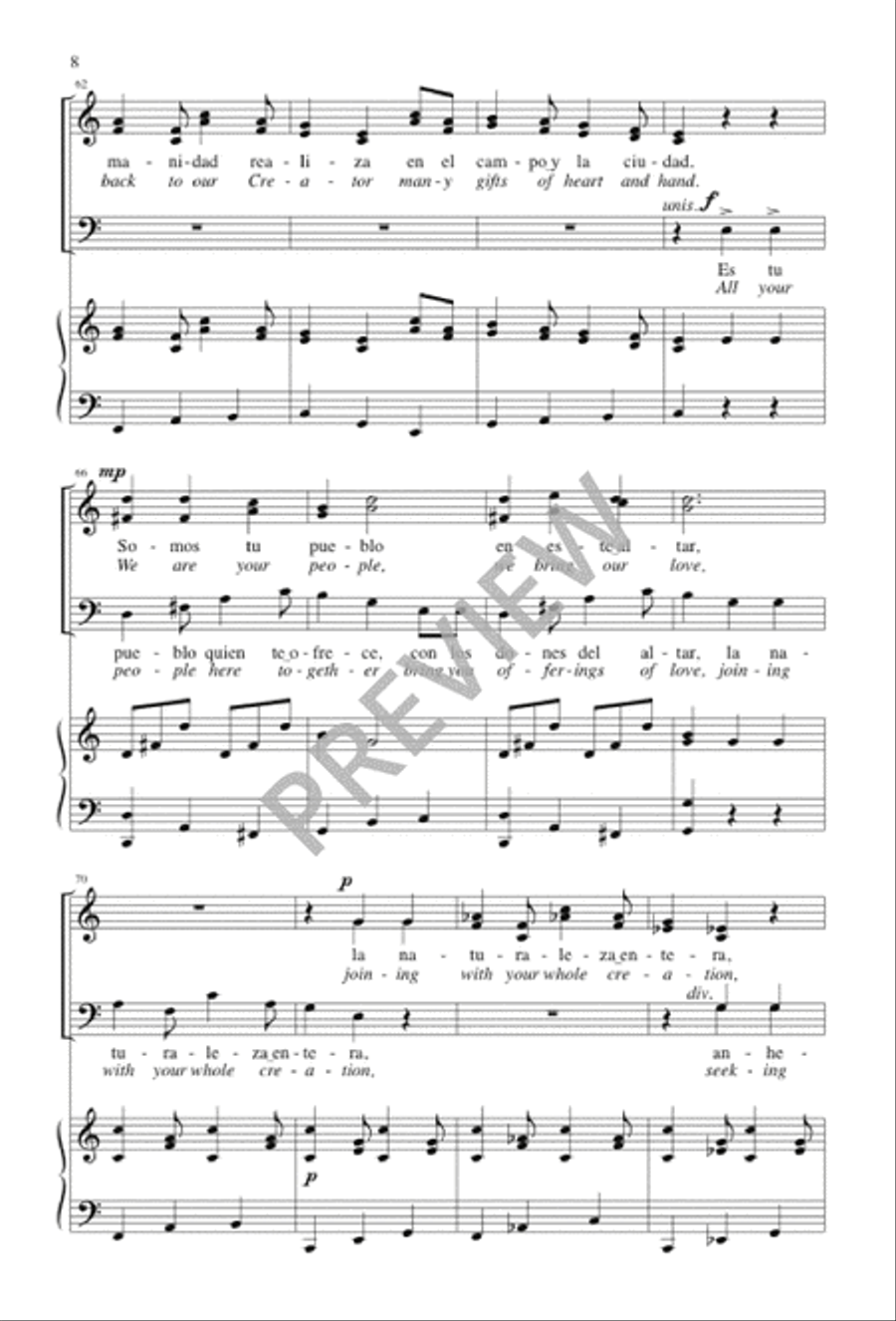 Te Ofrecemos Padre Nuestro / Let Us Offer to the Father 4-Part scores gallery preview page 9