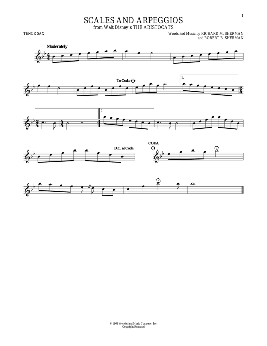 Scales And Arpeggios Tenor Saxophone scores gallery preview page 1