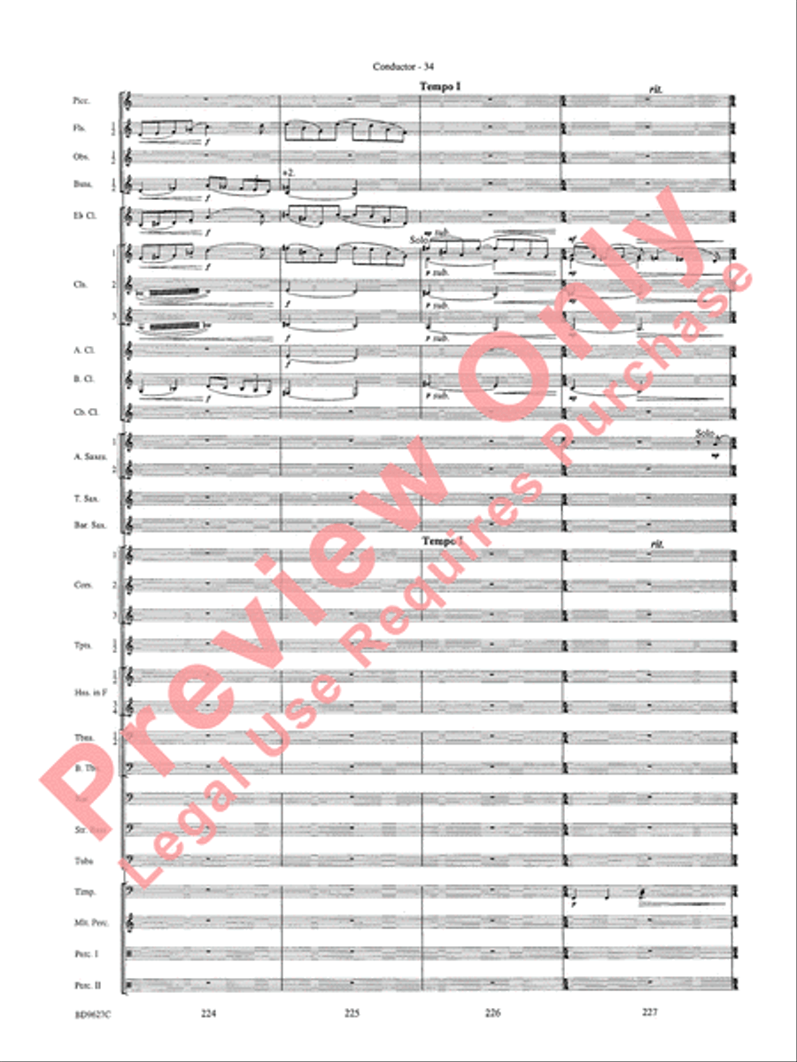 Variations on a Theme of Robert Schumann Concert Band scores gallery preview page 37