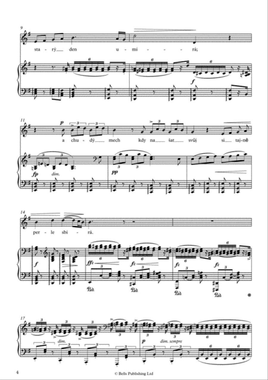 Ma pisen zas mi laskou zni, Op. 55 No. 1 (E minor) Voice Solo scores gallery preview page 2