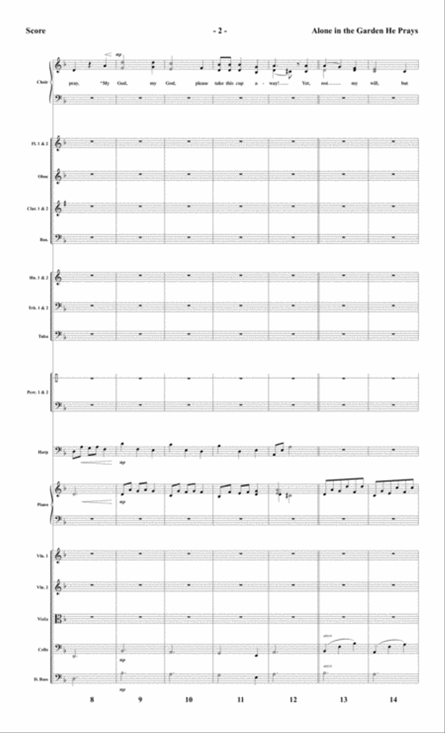 Alone in the Garden He Prays - Orchestral Score and CD with Printable Parts Choir scores gallery preview page 4