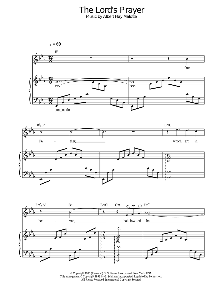 The Lord's Prayer The Lord's Prayer Piano, Vocal, Guitar scores gallery preview page 1