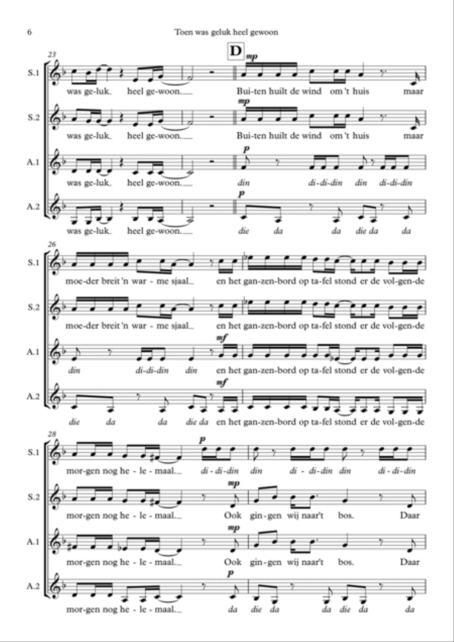 Toen Was Geluk Heel Gewoon (score & P.m.) SSAA scores gallery preview page 6