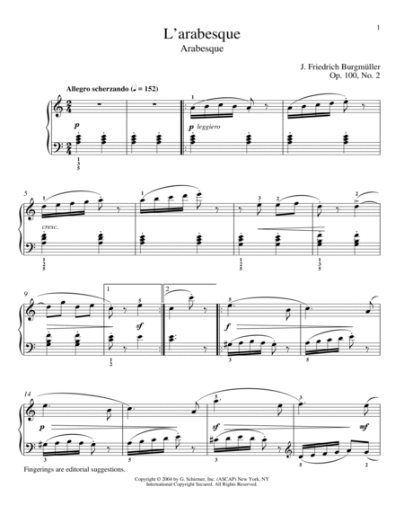 Arabesque, Op. 100, No. 2