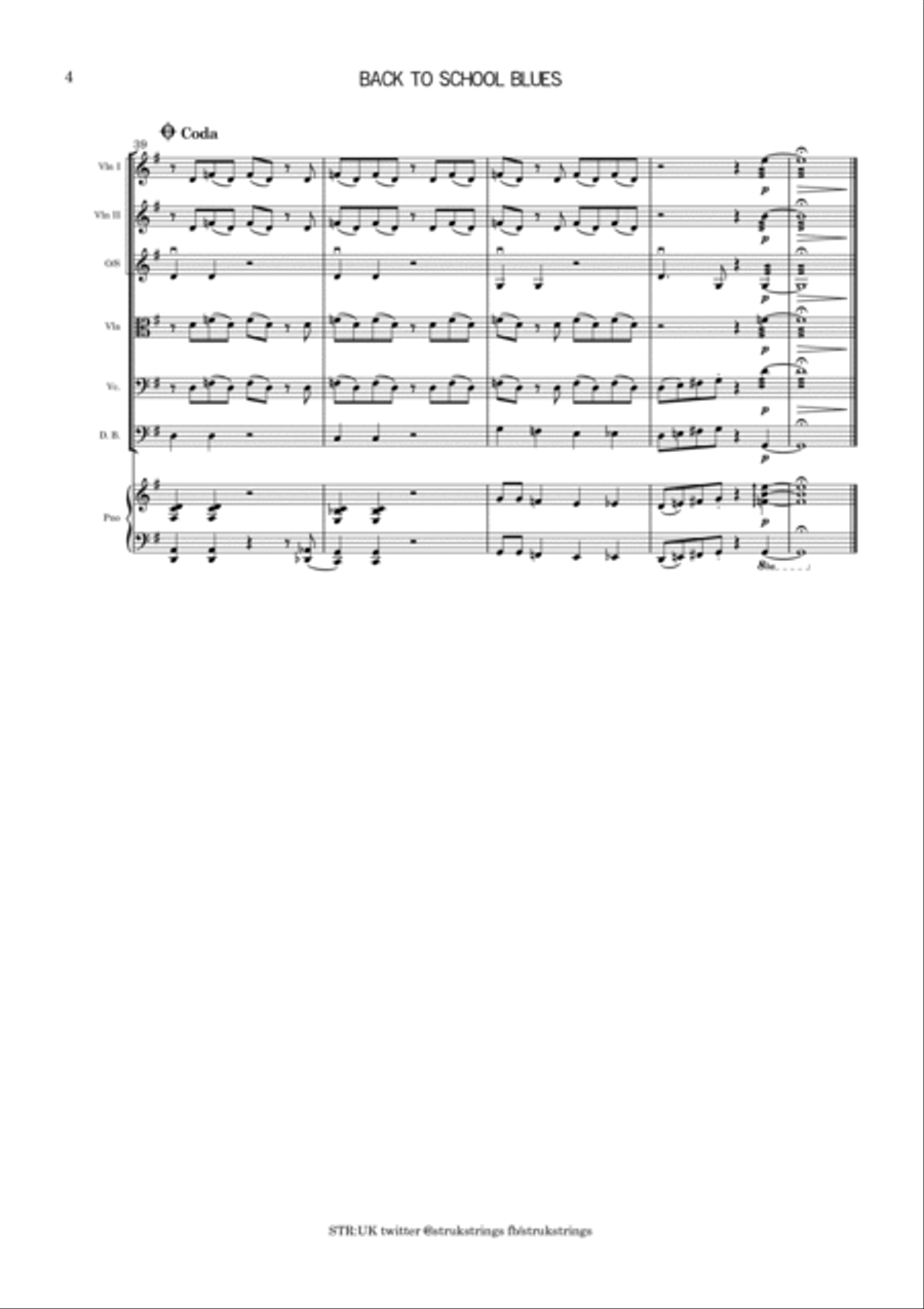 Back to School Blues String Orchestra scores gallery preview page 5
