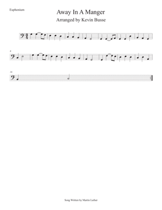 Book cover for Away In A Manger (Easy key of C) Euphonium