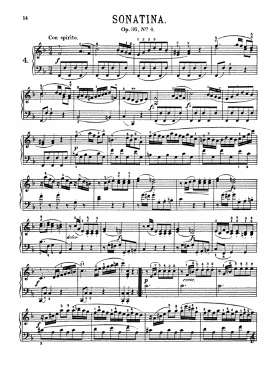 Clementi: Six Sonatinas, Op. 36, No. 4 Piano Solo scores gallery preview page 1