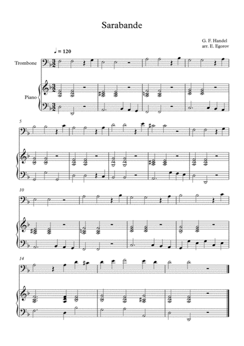 Sarabande, George Frideric Handel, For Trombone & Piano image number null