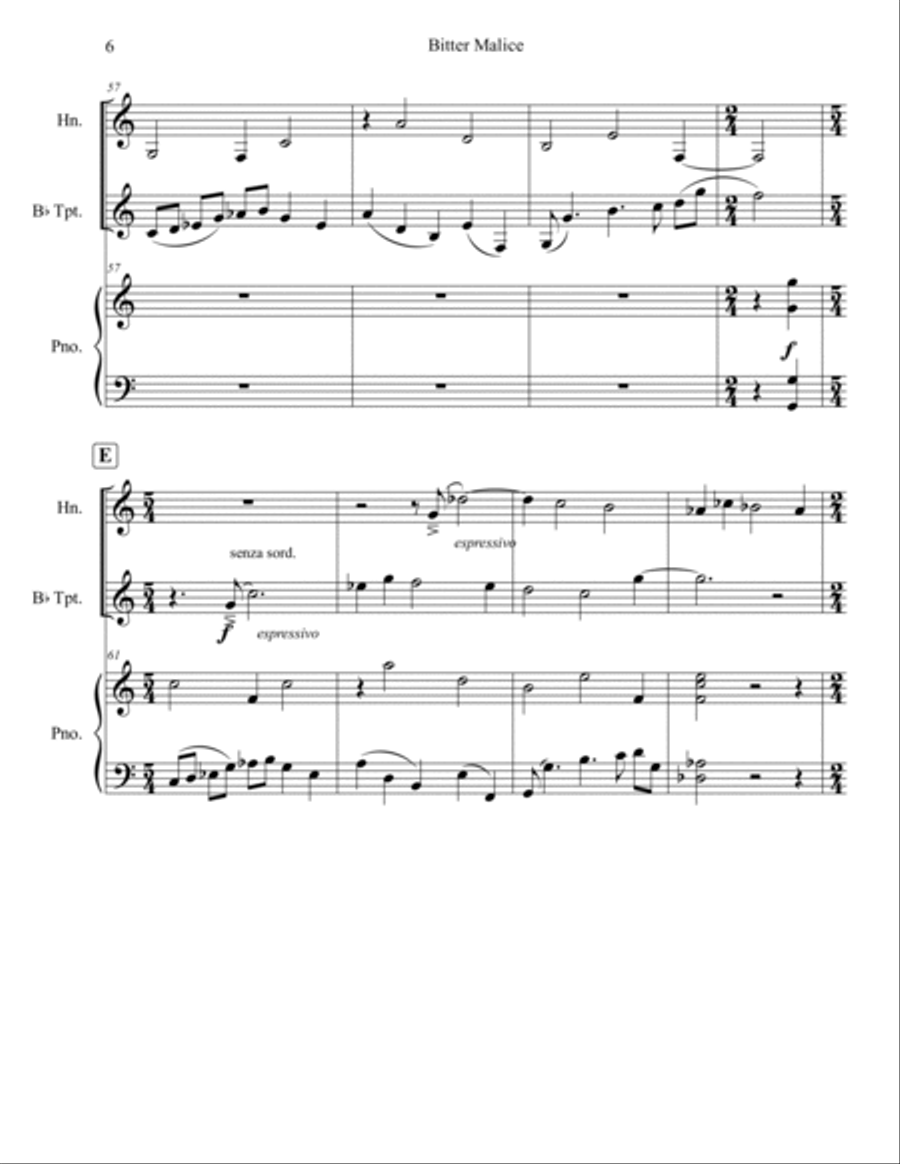Bitter Malice Brass Duet scores gallery preview page 6