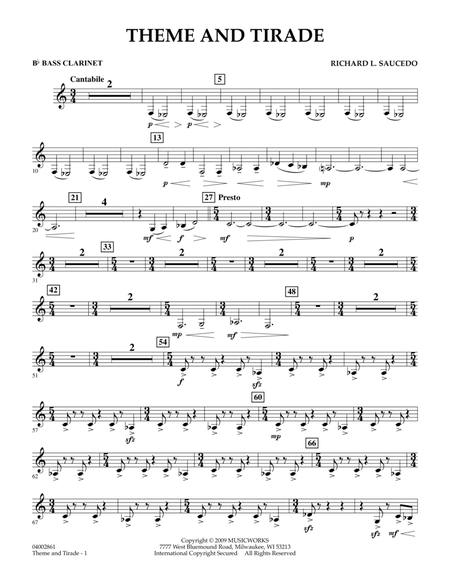 Theme and Tirade - Bb Bass Clarinet