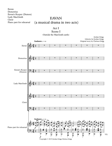 EAVAN (a musical drama in two acts) - vocal score