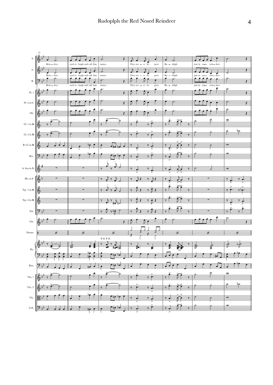 Rudolph The Red-Nosed Reindeer Chamber Music scores gallery preview page 4
