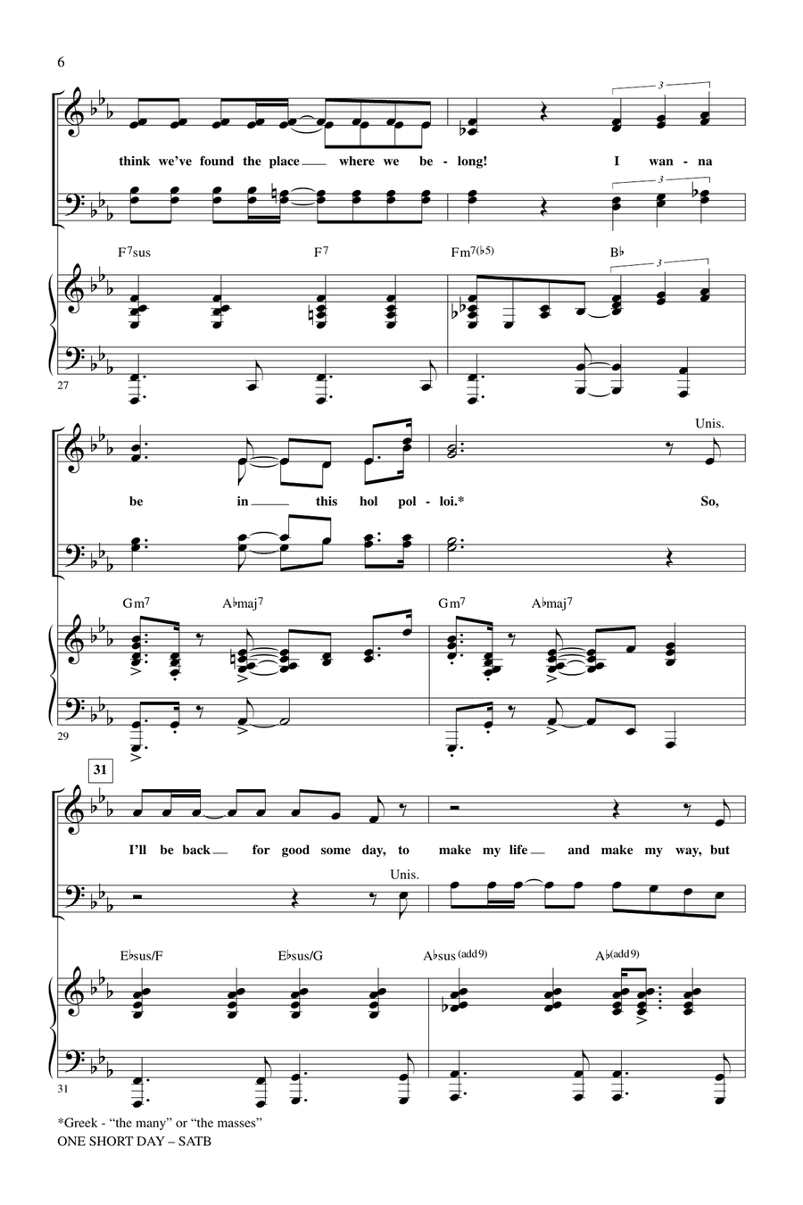 One Short Day (from Wicked) 4-Part scores gallery preview page 5