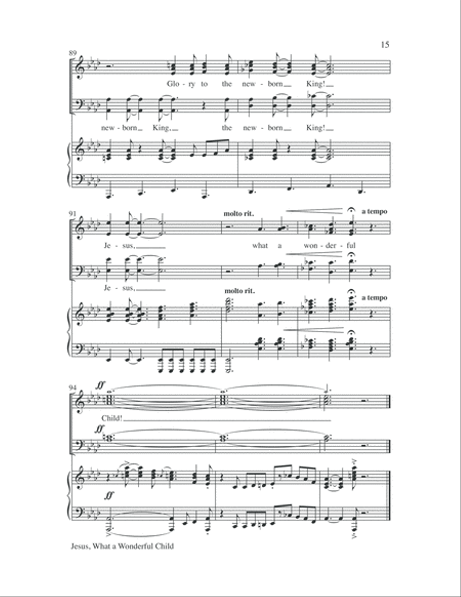 Jesus, What a Wonderful Child with Amen 4-Part scores gallery preview page 15