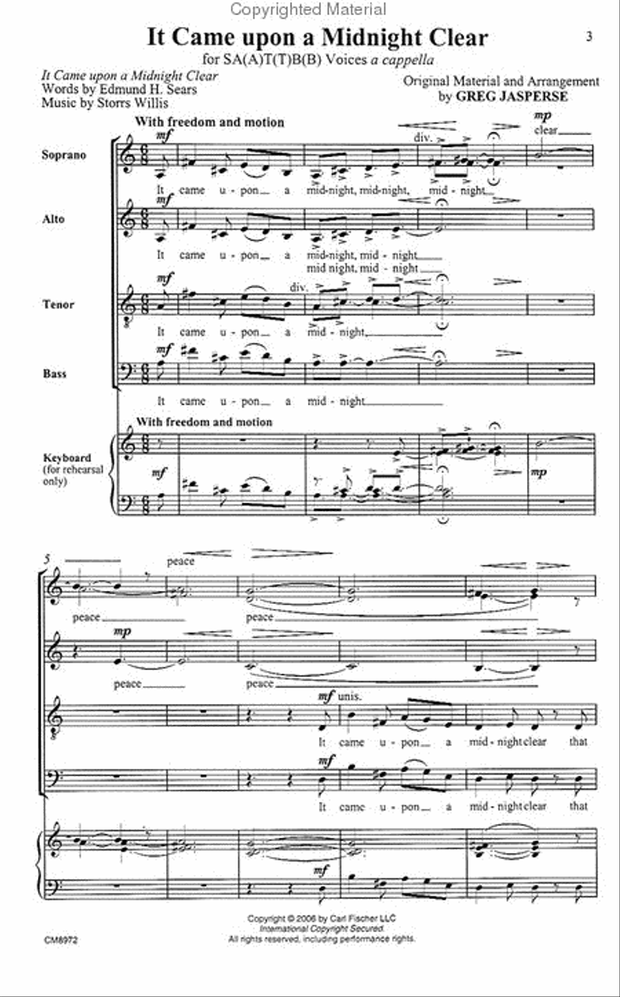 It Came upon a Midnight Clear 4-Part scores gallery preview page 2