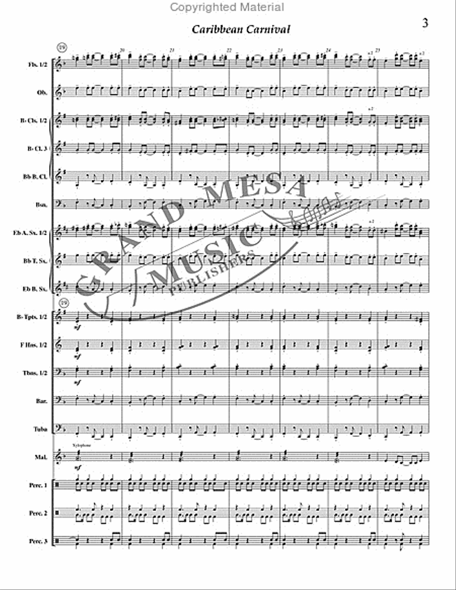 Caribbean Carnival Caribbean Carnival Concert Band scores gallery preview page 4