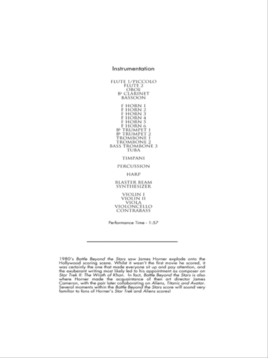Battle Beyond The Stars - Main Theme - Score Only Full Orchestra scores gallery preview page 2