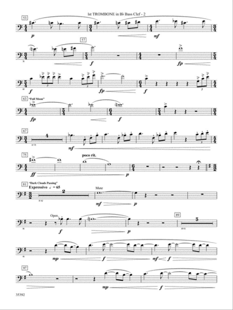 Moon Phases 81: (World Part) 1st B-flat Trombone B.C. Concert Band scores gallery preview page 2