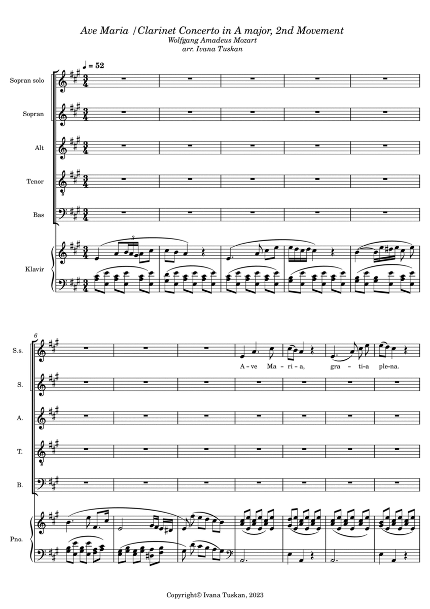 Ave Maria / Clarineto Concerto in A Major, 2nd Movement theme image number null