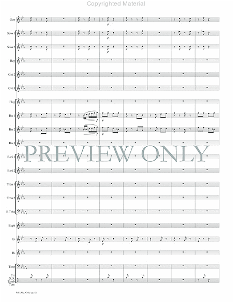 Riu, Riu, Chiu Concert Band scores gallery preview page 14
