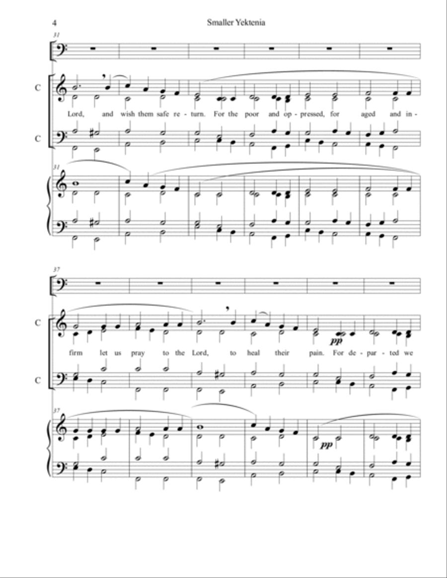 Yekteniya Malaya (People's Prayer) 4-Part scores gallery preview page 4