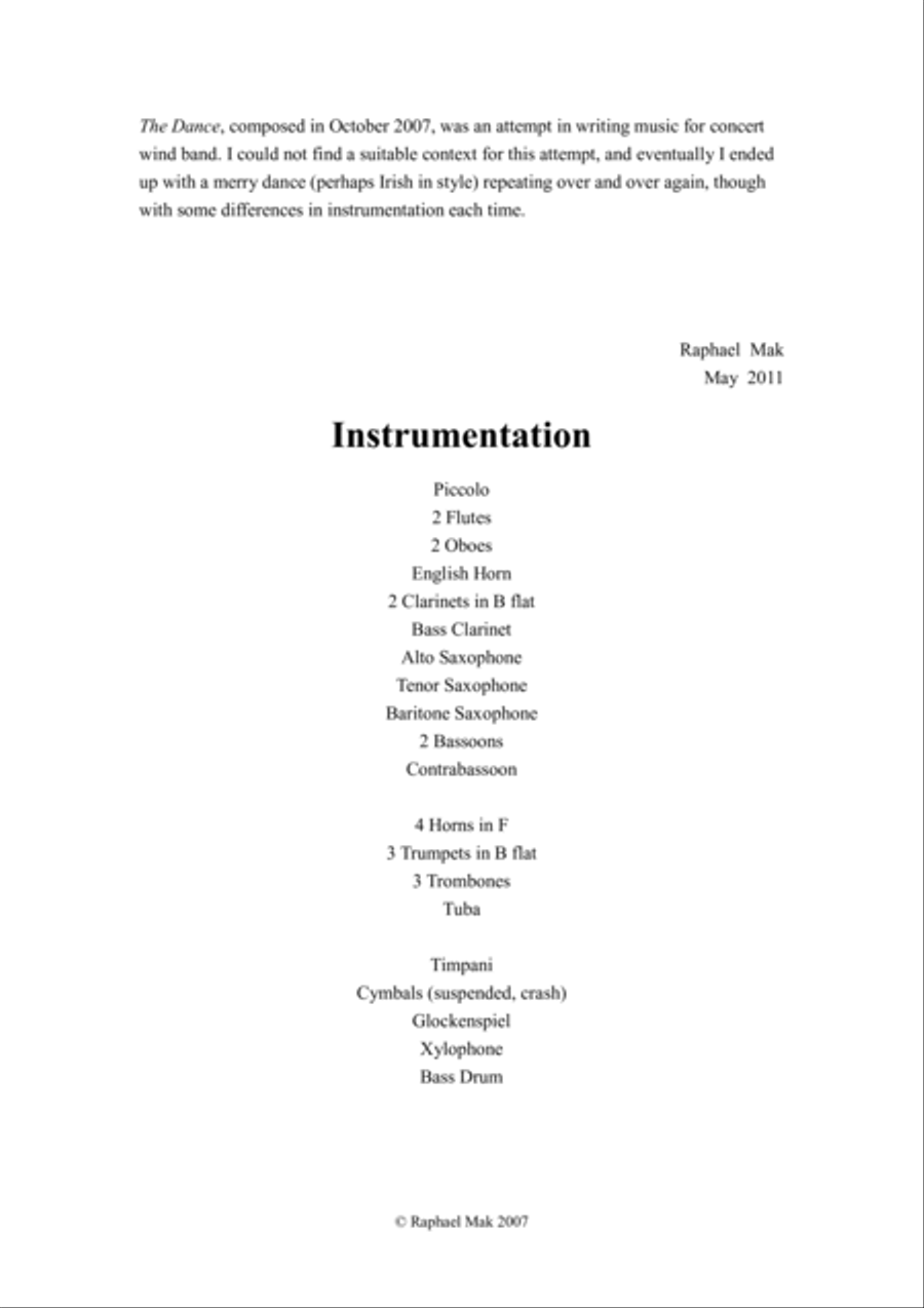 The Dance, op. 7 Concert Band scores gallery preview page 2