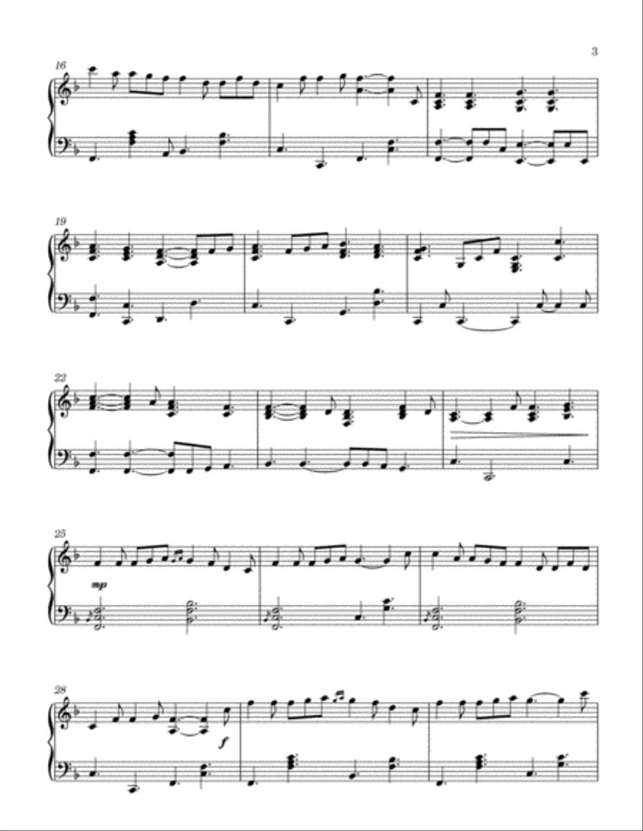 Celtic Fantasy on Azmon (O For a Thousand Tongues to Sing) Piano Solo scores gallery preview page 3