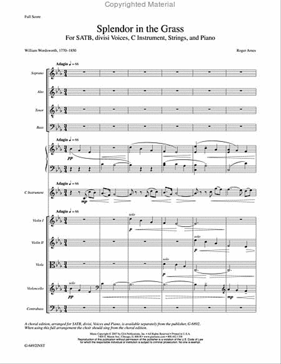 Splendor in the Grass - Full Score and Parts Divisi scores gallery preview page 2