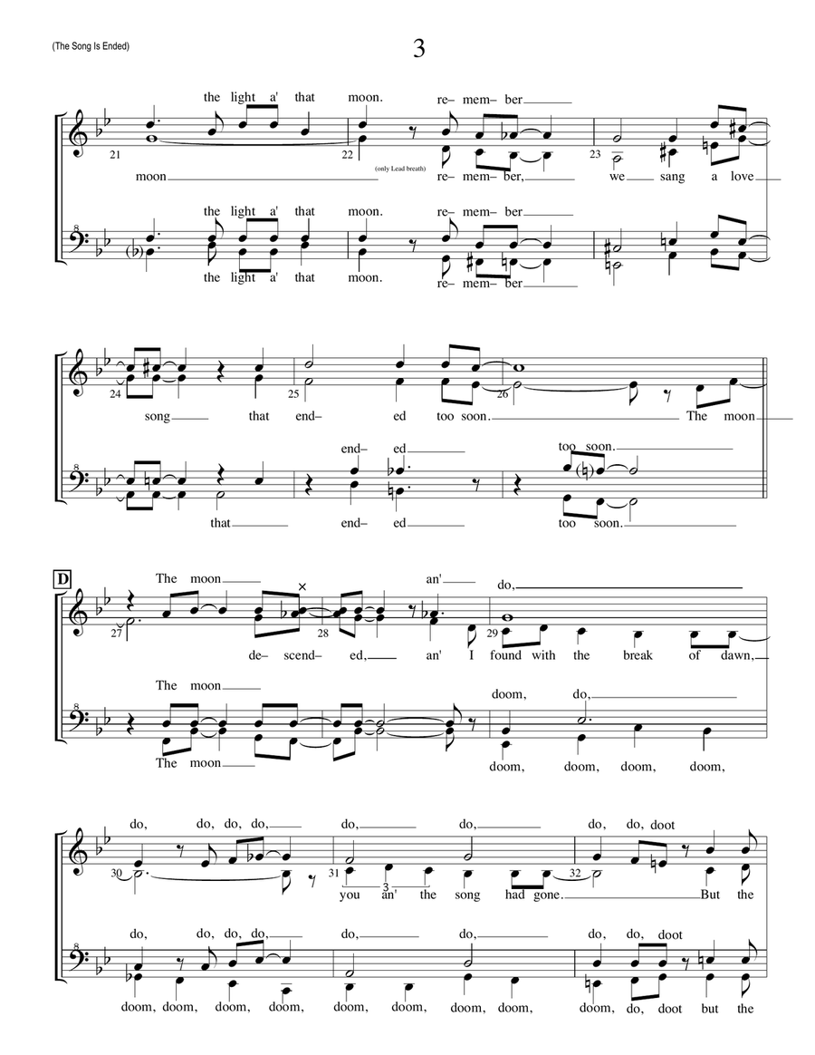 The Song Is Ended (but The Melody Lingers On) SSAA scores gallery preview page 3
