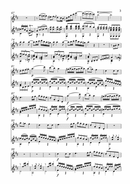 Flute Quartet K.285 Rondo Flute & Guitar