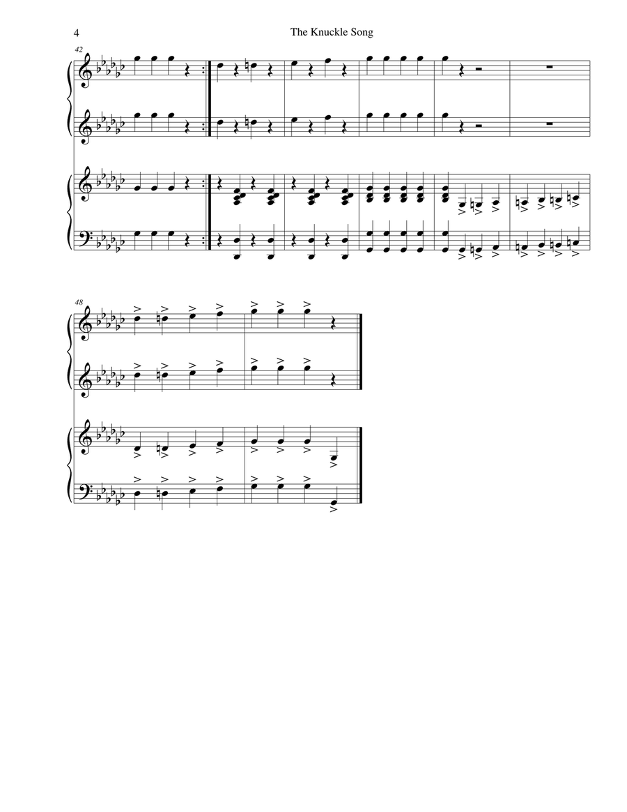 The Knuckle Song - for piano duet Piano Duet scores gallery preview page 4