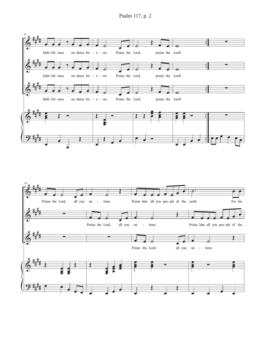 Psalm 117 3-Part scores gallery preview page 2