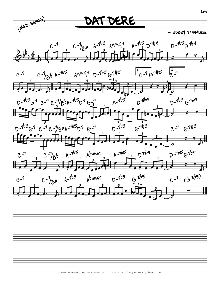 Dat Dere C Instrument scores gallery preview page 1