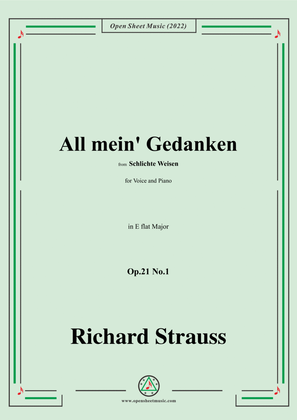Book cover for Richard Strauss-All mein' Gedanken,Op.21 No.1,in E flat Major