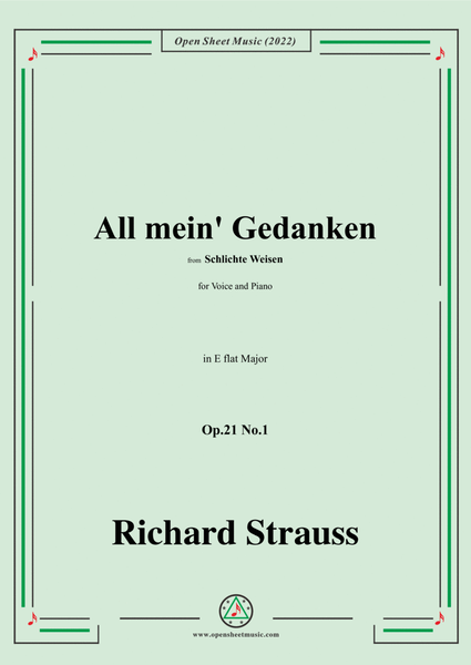 Richard Strauss-All mein' Gedanken,Op.21 No.1,in E flat Major image number null