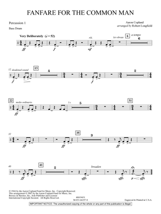 Fanfare For The Common Man (arr. Robert Longfield) - Percussion 1