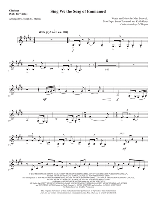 Sing We the Song of Emmanuel (arr. Joseph M. Martin) - Clarinet (sub. Viola)