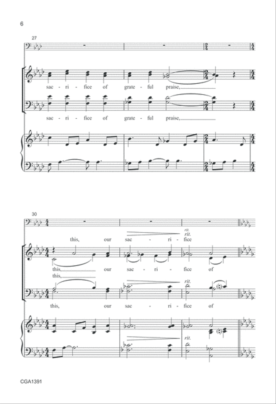 The Sacrifice of Praise 4-Part scores gallery preview page 6
