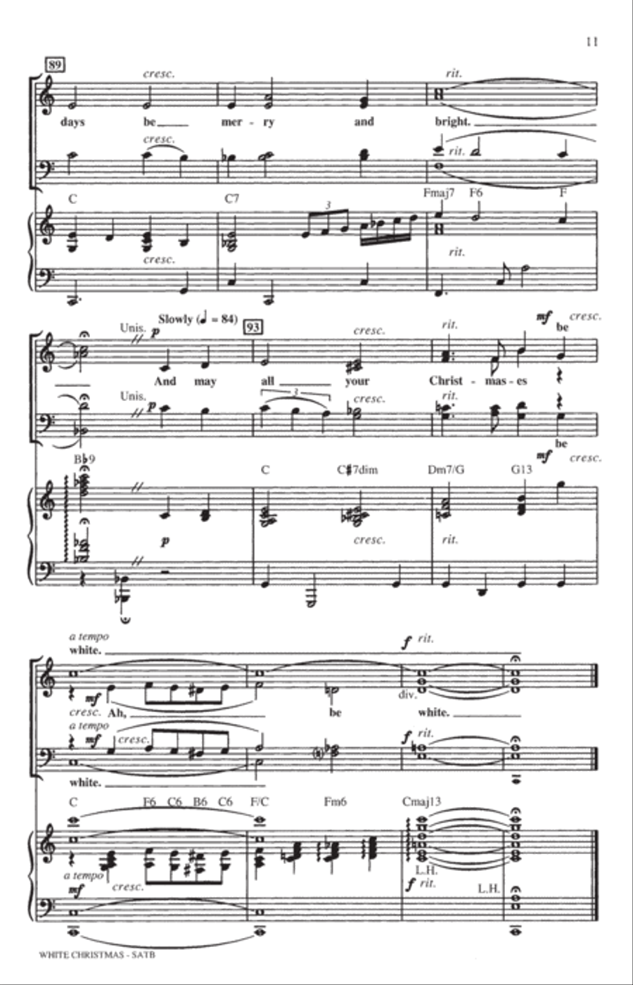 White Christmas (from Holiday Inn) (arr. Mac Huff) 4-Part scores gallery preview page 10